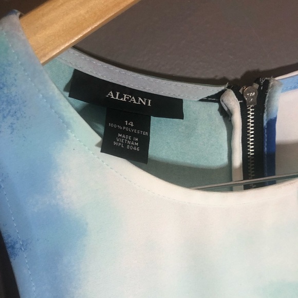 Alfani Abstract Watercolor Bias-Cut Dress Size 14 NWT - Picture 3 of 9